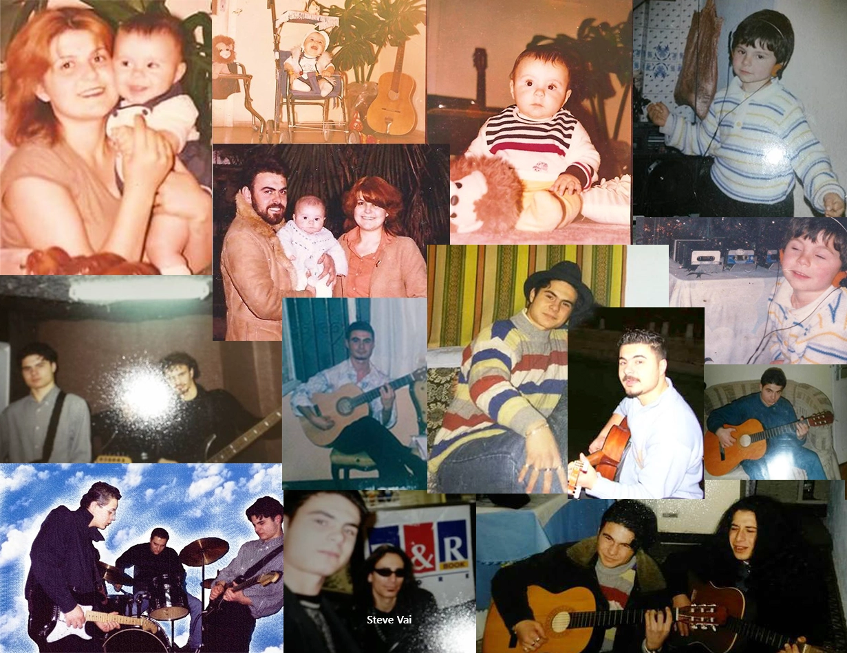 Berk Köksal'ın çocukluktan müzik hayatına uzanan fotoğraf kolajı