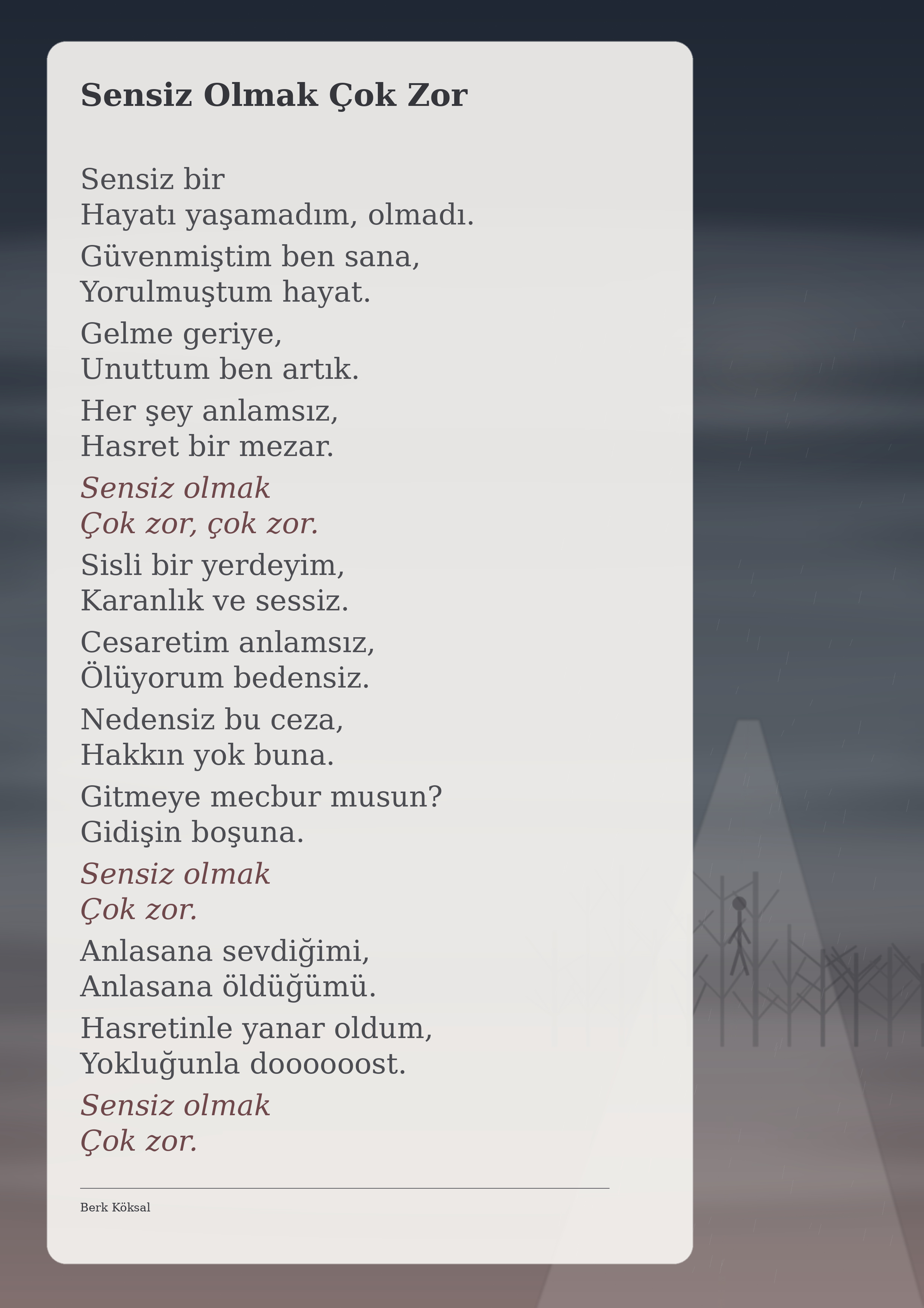 Sensiz Olmak Çok Zor — Berk Köksal