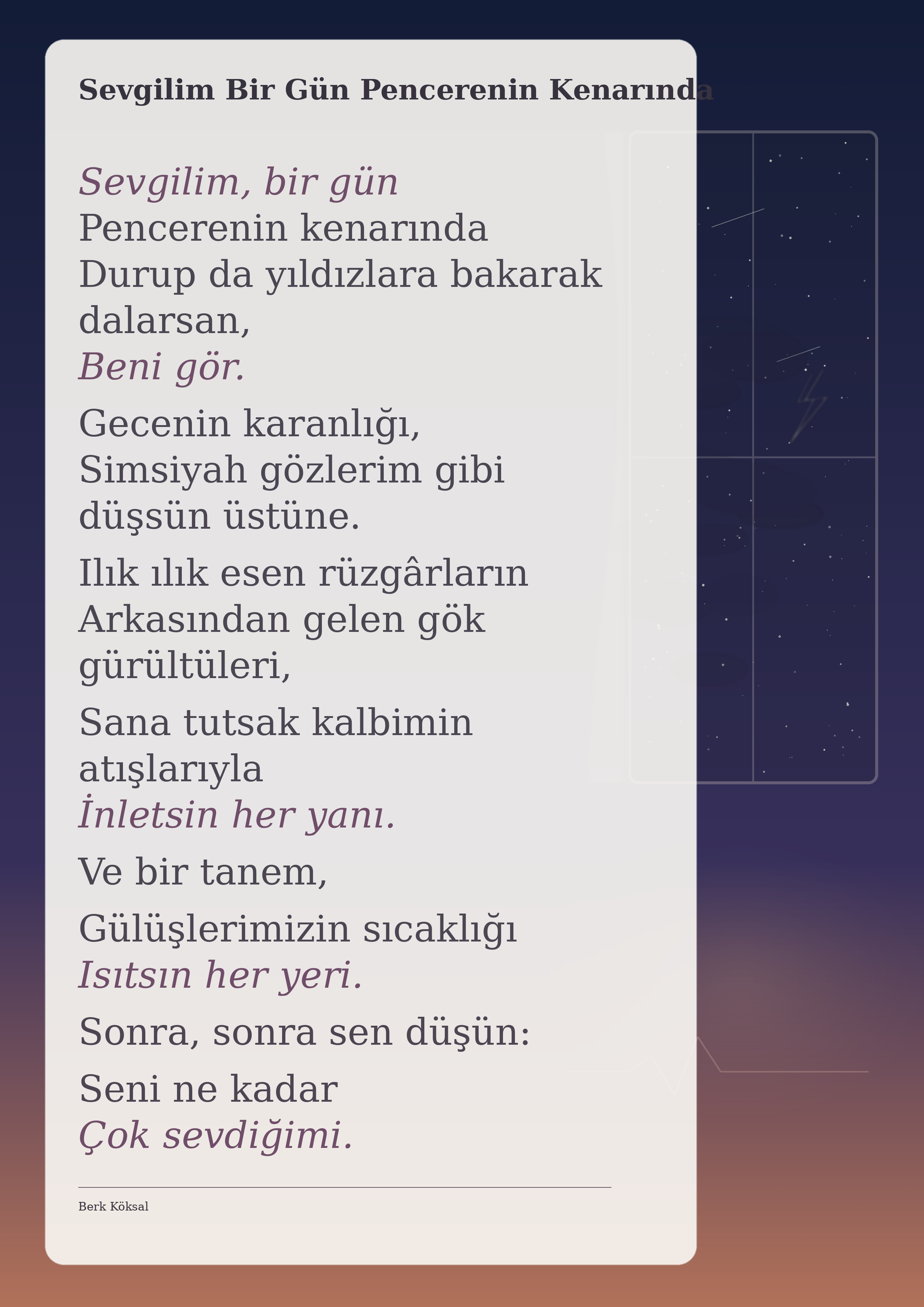 Sevgilim Bir Gün Pencerenin Kenarında — Berk Köksal