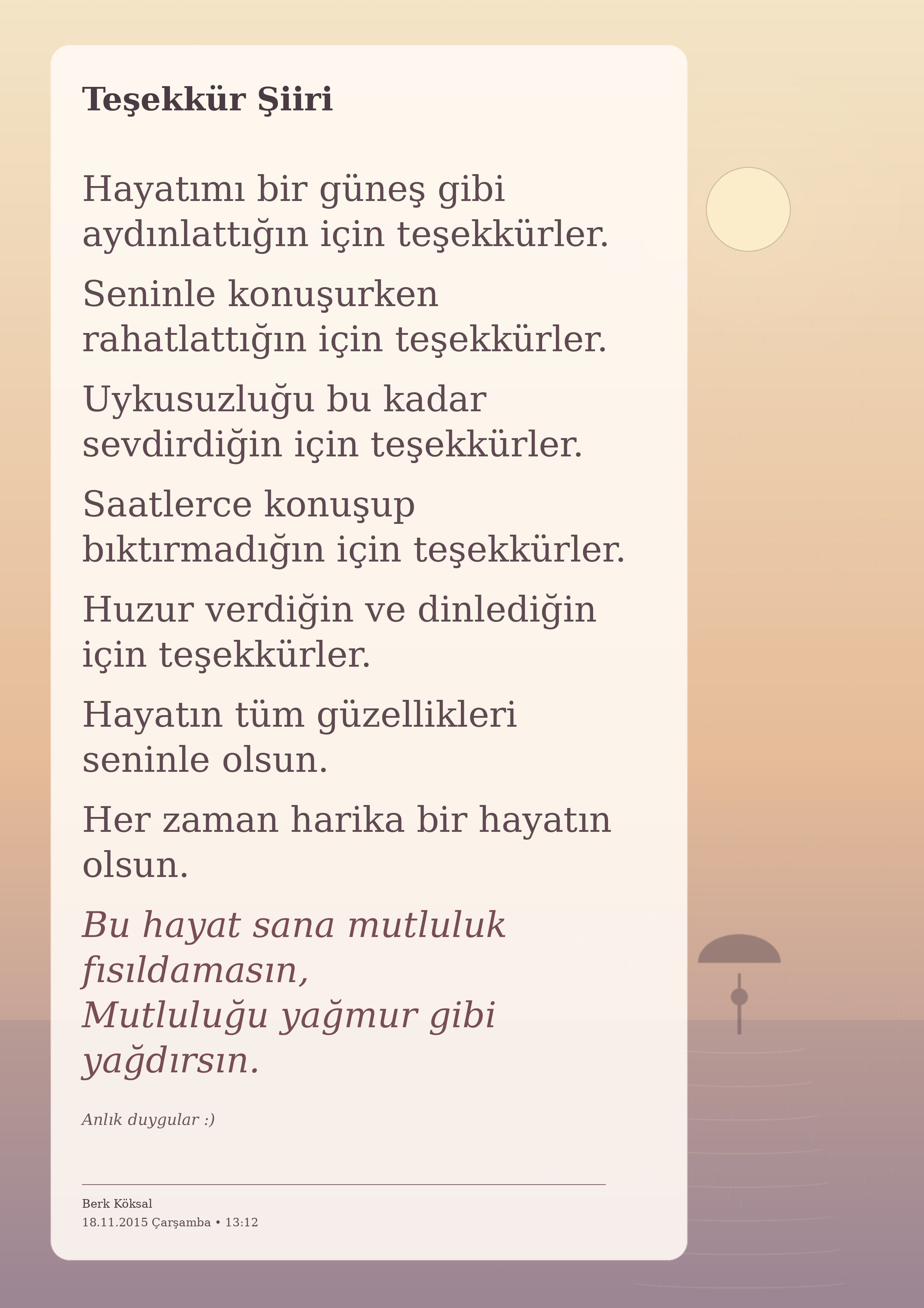 Teşekkür Şiiri — Berk Köksal