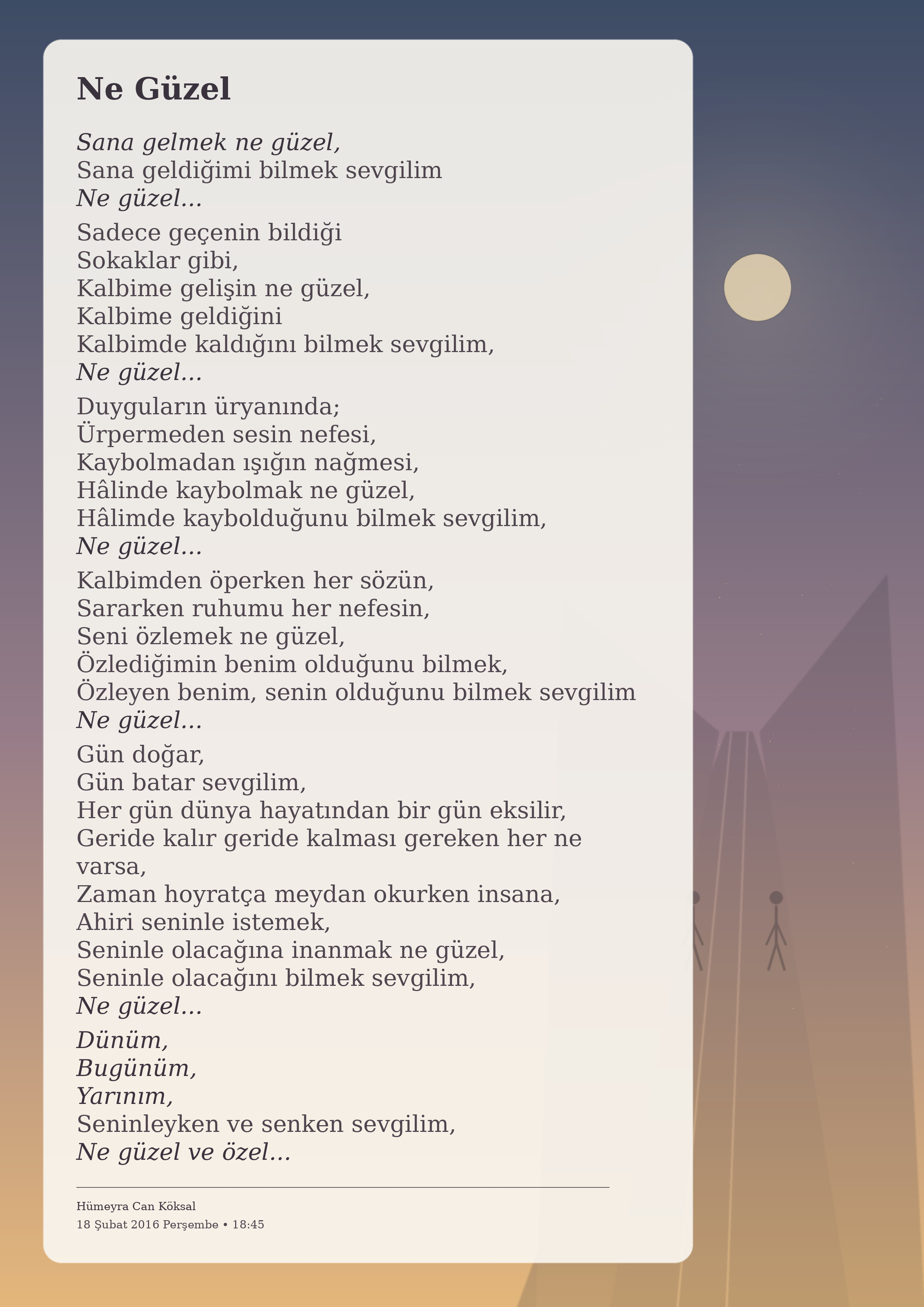 Ne Güzel — Hümeyra Can Köksal