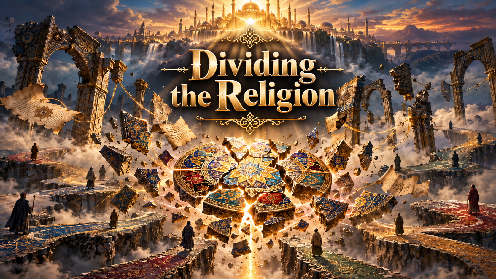 Dividing the Religion cover image reflecting on sects, one community, unity, disagreement, and final judgment belonging to GOD