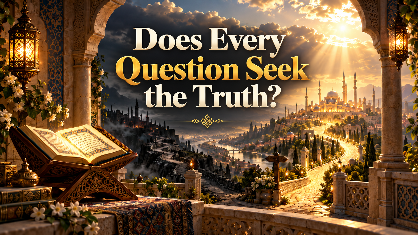 Does Every Question Seek the Truth cover image reflecting on asking, knowledge, verification, humility, and the ethics of inquiry in the Quran