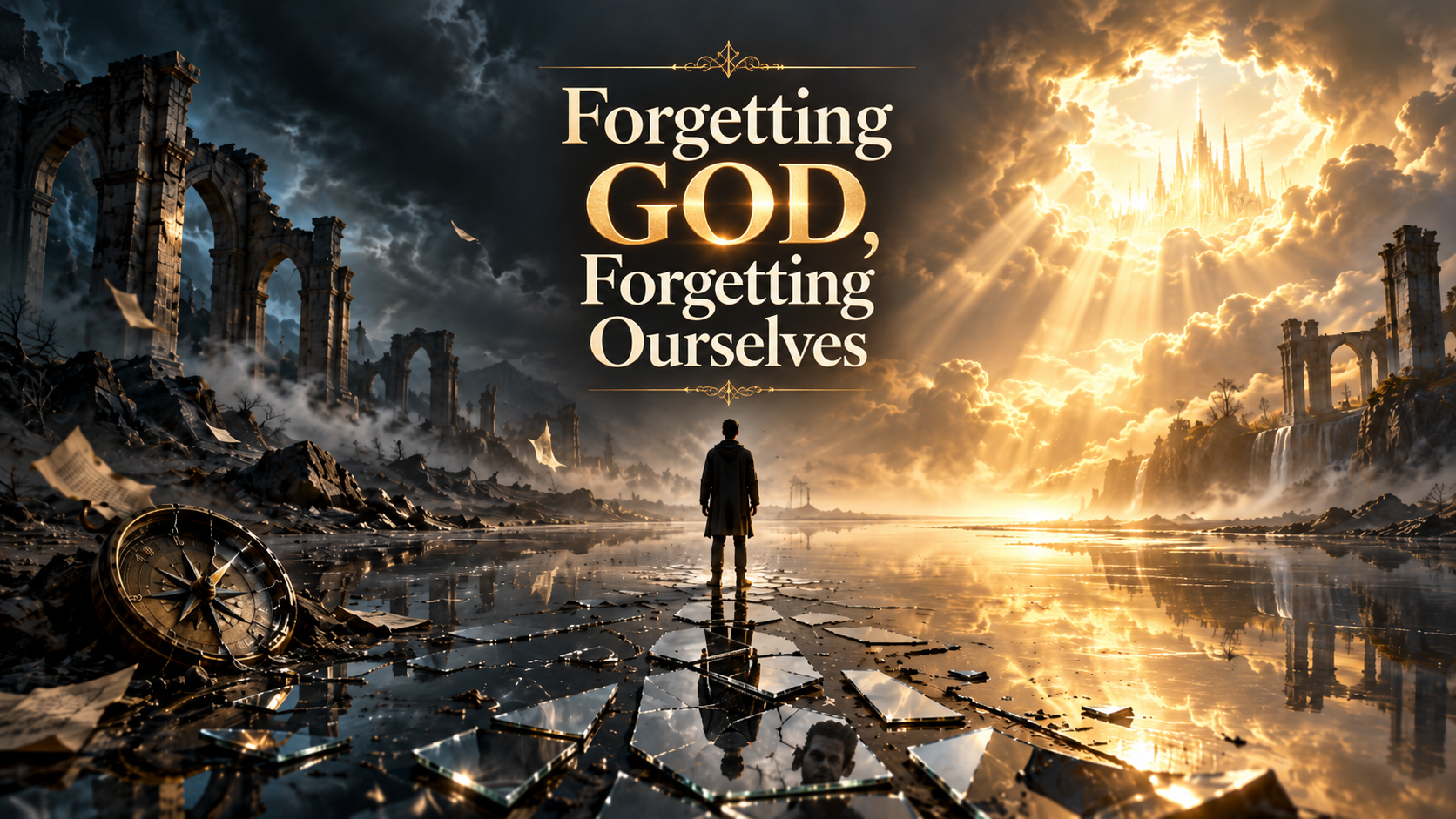 Forgetting GOD, Forgetting Ourselves cover image reflecting on remembrance, spiritual memory, self-knowledge, accountability, and gratitude