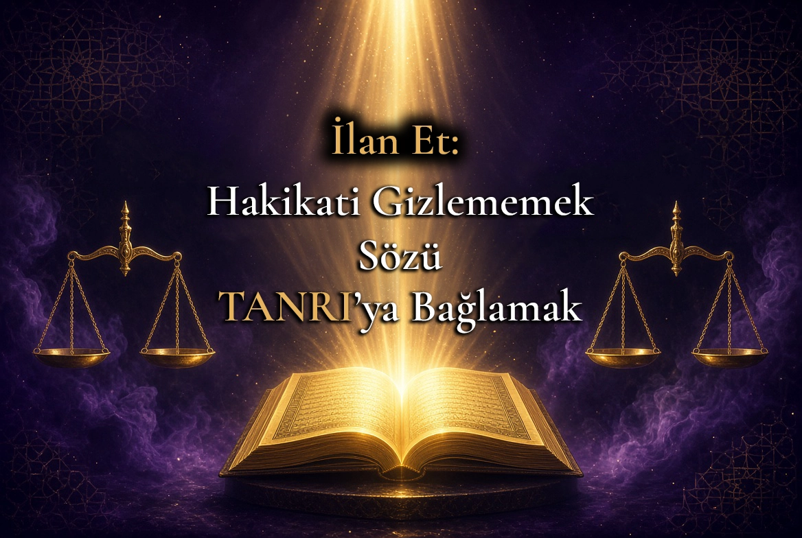İlan Et: Hakikati Gizlememek, Sözü TANRI’ya Bağlamak başlıklı tefekkür yazısını temsil eden görsel