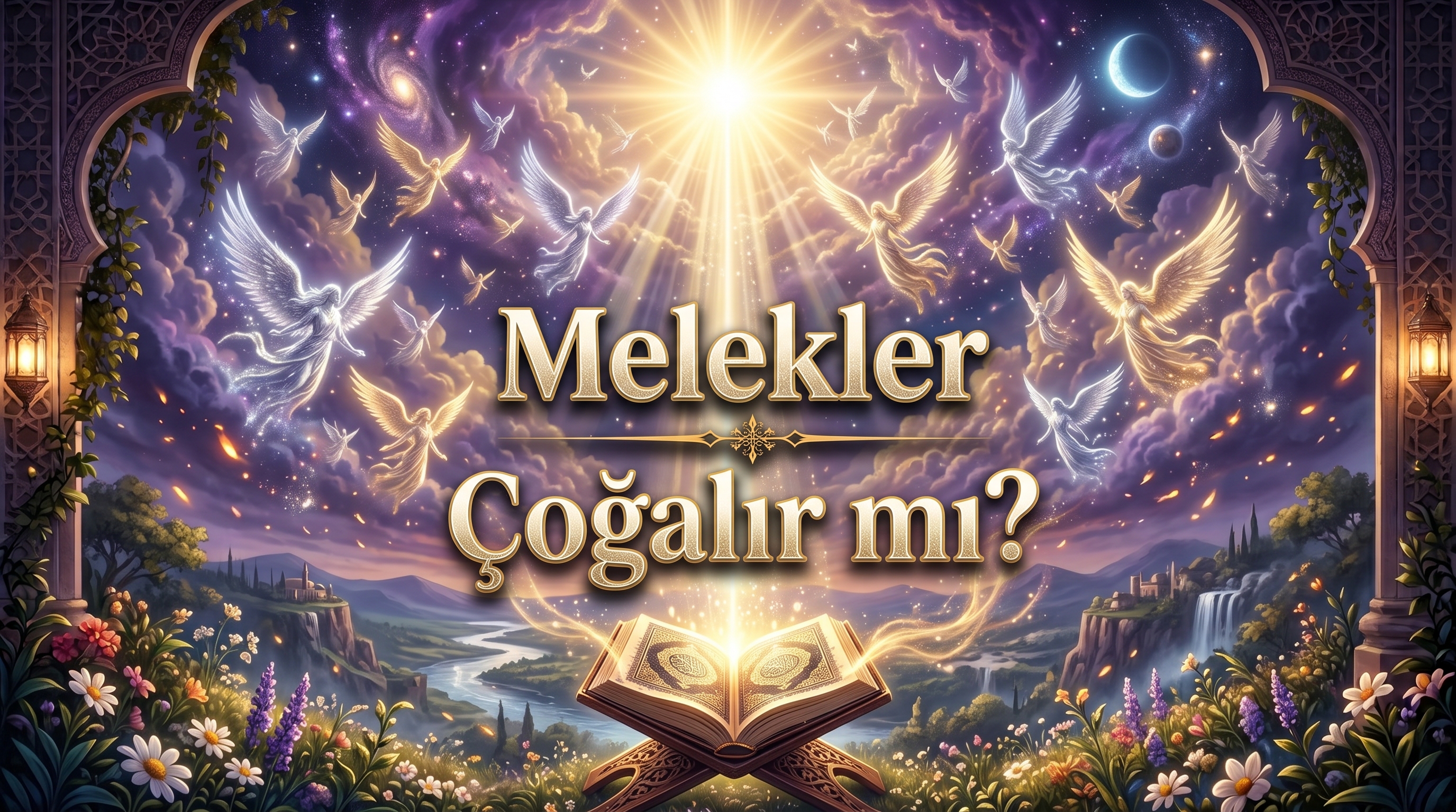 Melekler Çoğalır mı başlıklı, meleklerin yaratılışı, yeryüzünde koloni kurma ihtimali ve TANRI’nın yaratma kudreti üzerine tefekkürü temsil eden kapak görseli