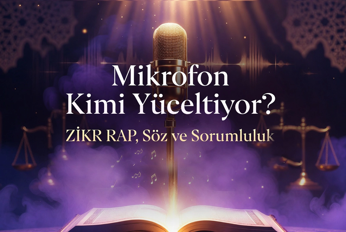 Mikrofon Kimi Yüceltiyor? ZIKR RAP, Söz ve Sorumluluk başlıklı, mikrofon, defter ve sanatçının sözüyle hayatı arasındaki bağı simgeleyen kapak görseli
