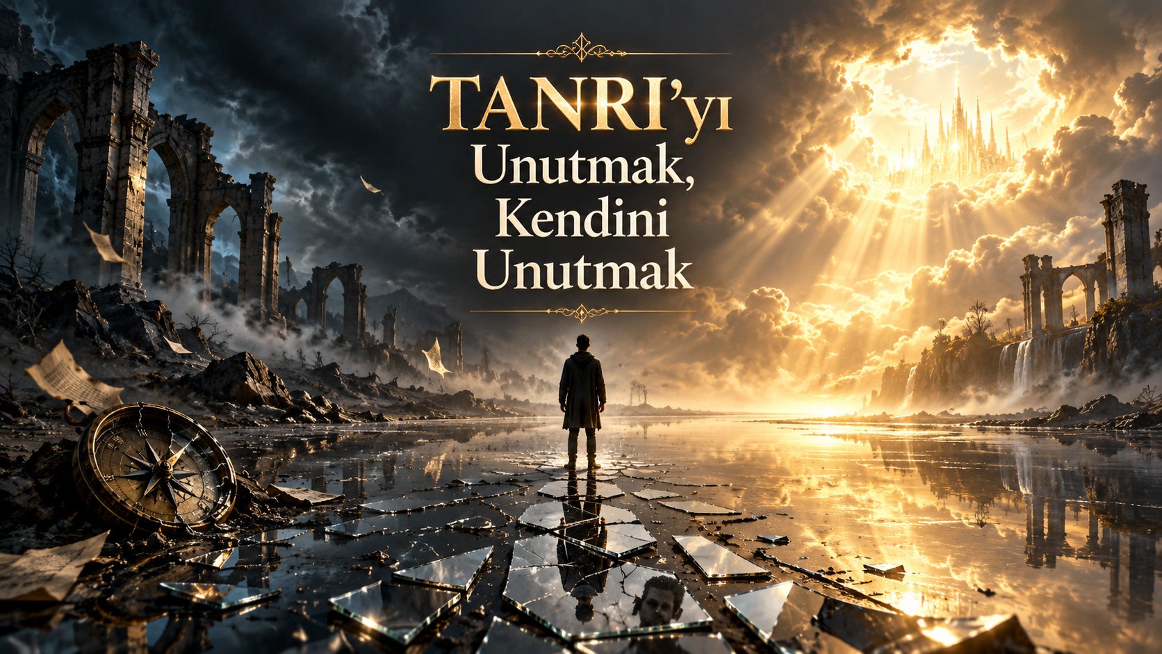 TANRI’yı Unutmak, Kendini Unutmak başlıklı, hatırlama, manevi hafıza, benlik, hesap ve şükür üzerine tefekkürü temsil eden kapak görseli