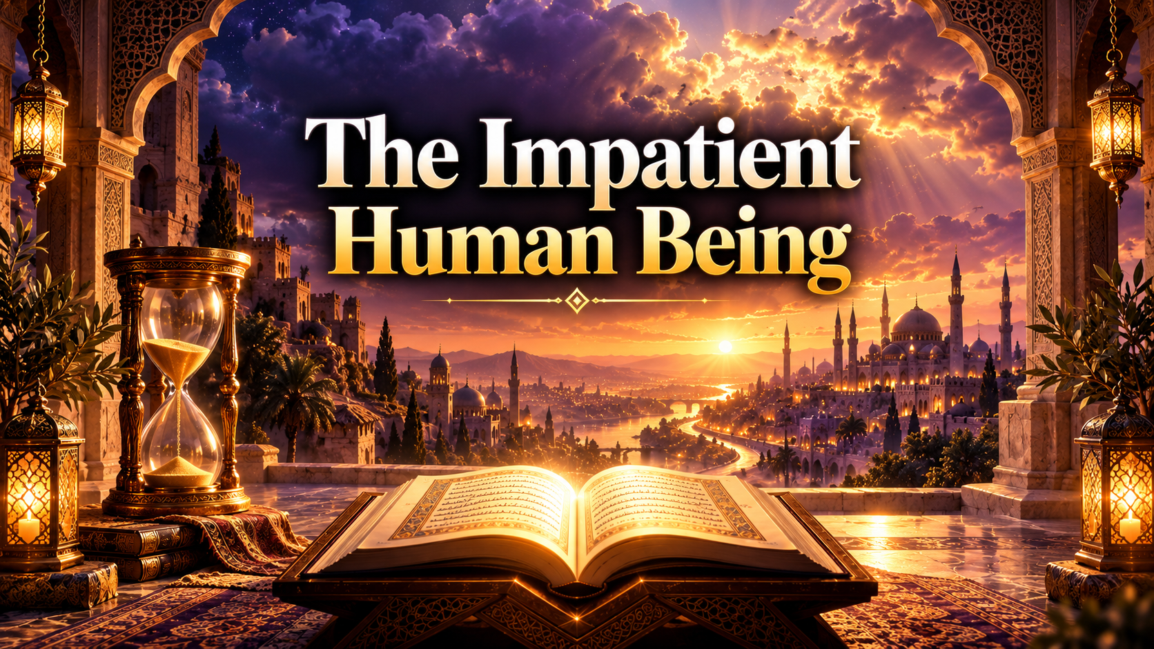 The Impatient Human Being cover image reflecting on haste, prayer, knowledge, patience, perseverance, and submission to GOD