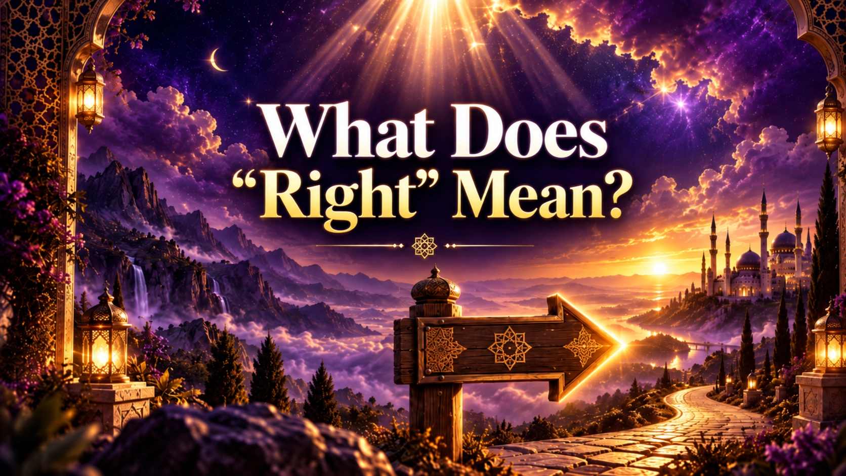 What Does Right Mean cover image reflecting on the people of Paradise, light, darkness, accountability, guidance, and the right side