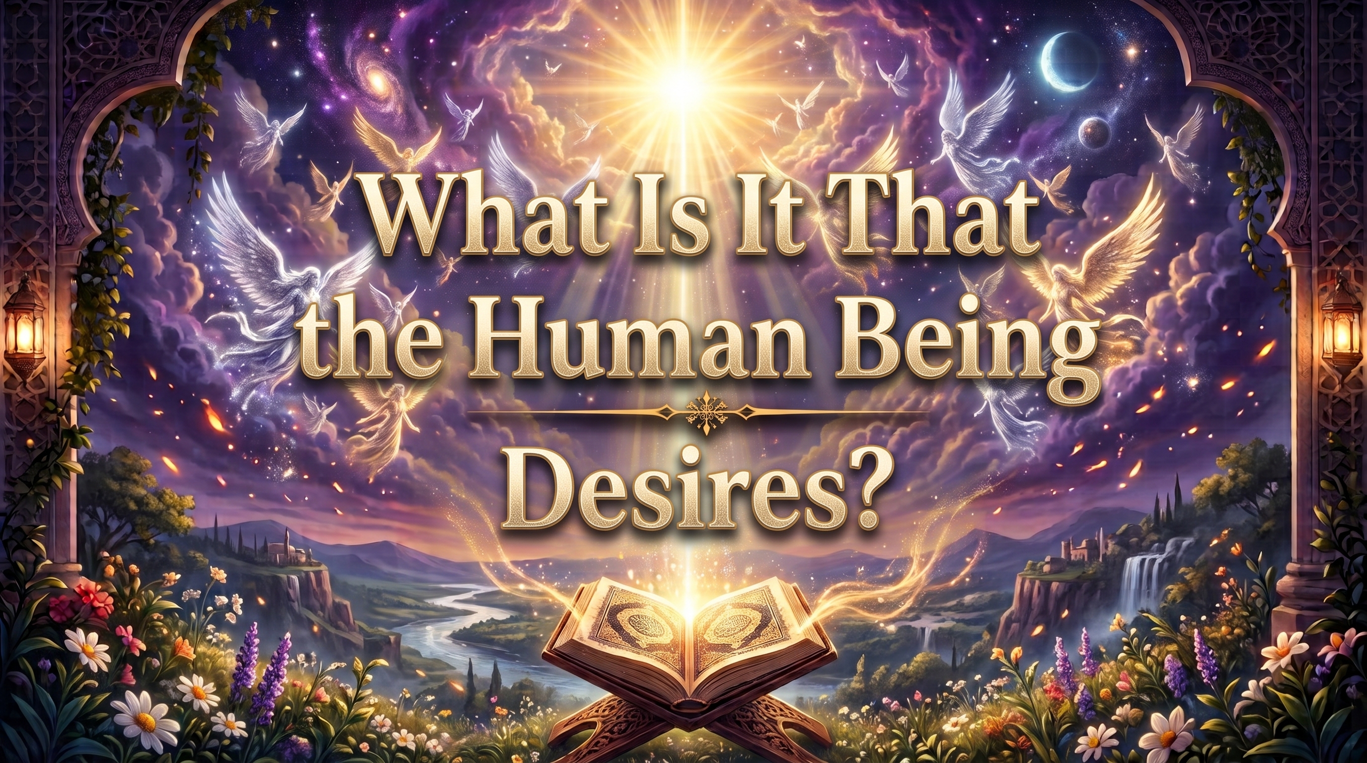 Cover image representing human desires, the struggle between ego and divine guidance, worldly attachments, and submission to GOD