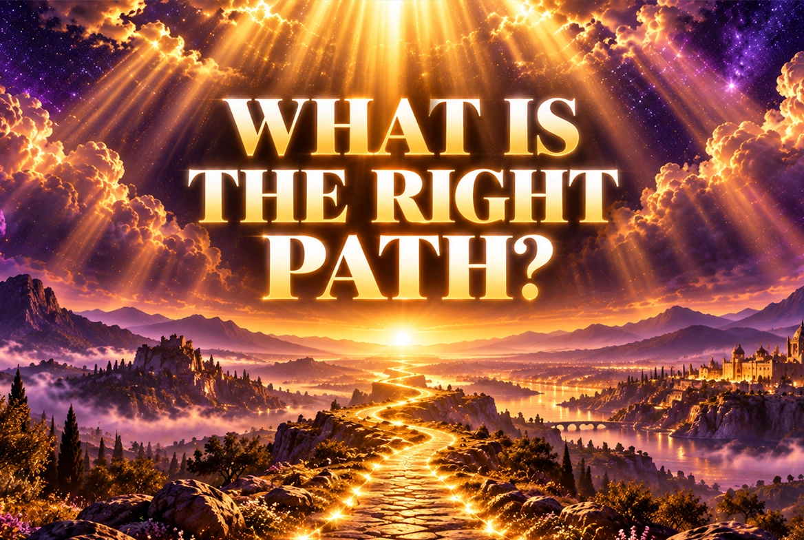 What Is the Right Path cover image reflecting on guidance, the straight path, monotheism, and justice