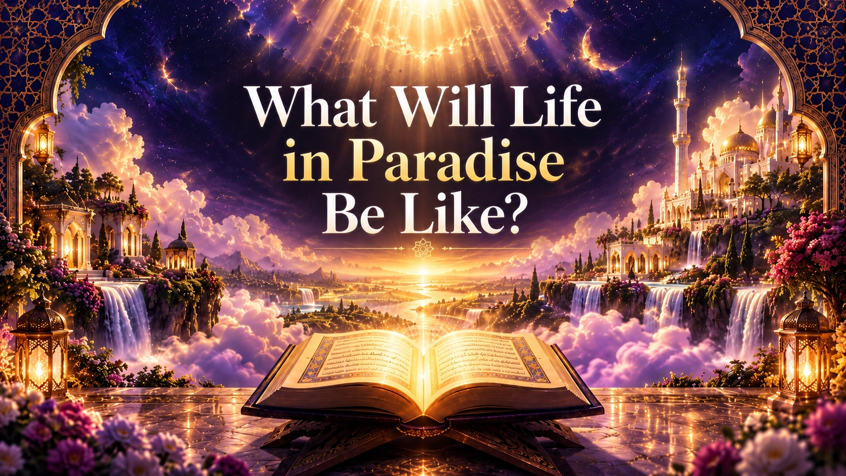 Cover image titled What Will Life in Paradise Be Like, symbolizing eternal life, peace, companionship, inexhaustible provision, and joyful occupation in Paradise